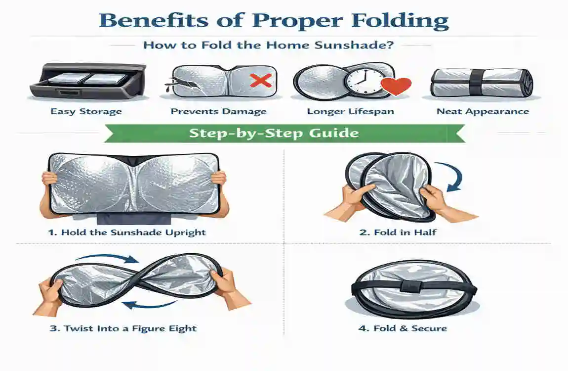 How to fold the home sunshade?