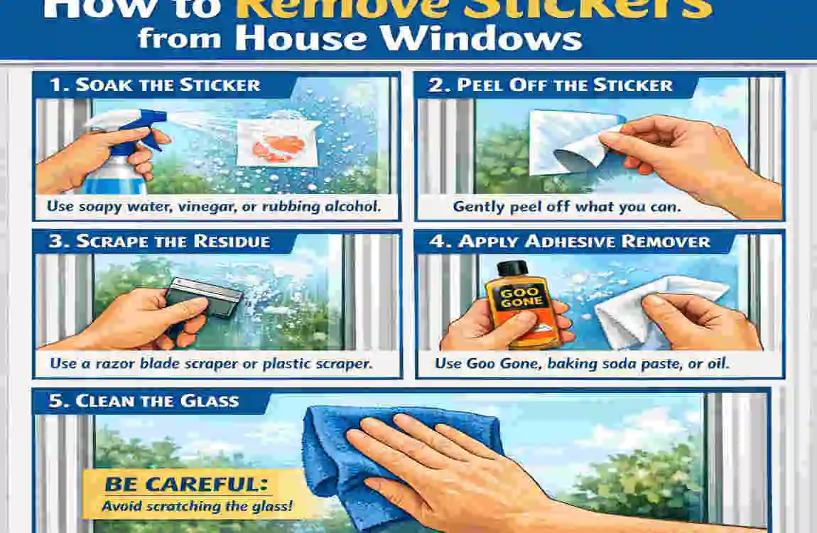How do you remove stickers from house windows