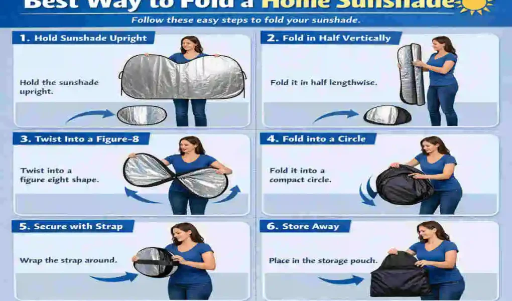 How to fold the home sunshade?