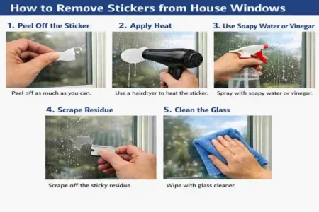 How do you remove stickers from house windows