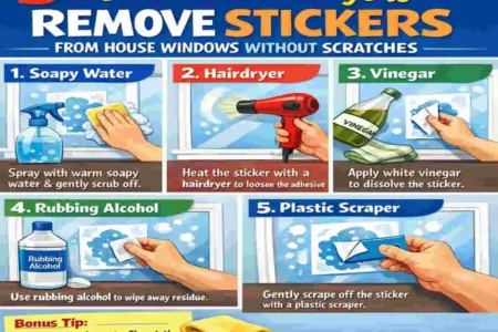 How do you remove stickers from house windows