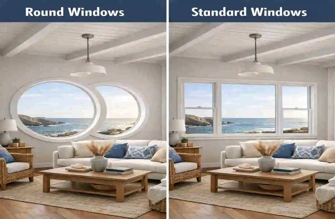 What is a round window in a house called?