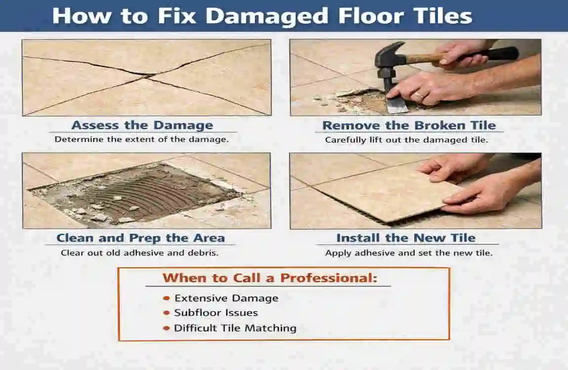 How to fix damaged floor tiles