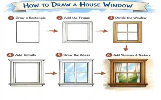 How do you draw a window for a house