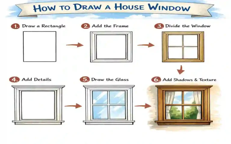 How do you draw a window for a house