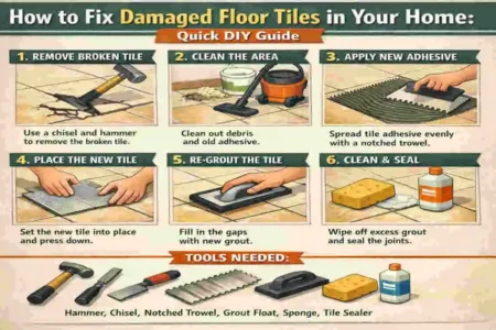 How to fix damaged floor tiles