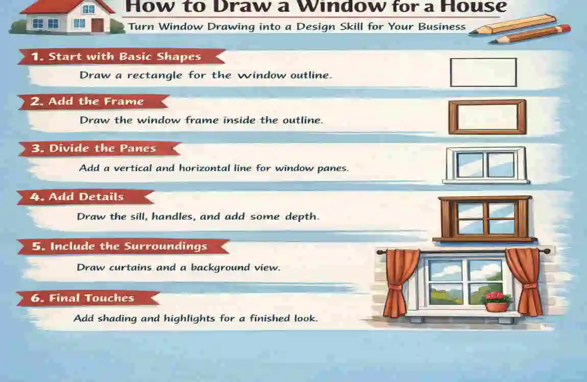 How do you draw a window for a house