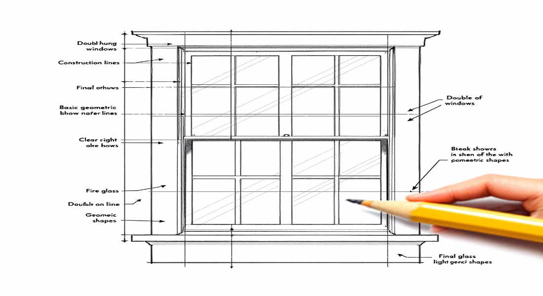How do you draw a window for a house?