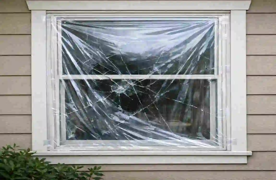 cover a broken window of home