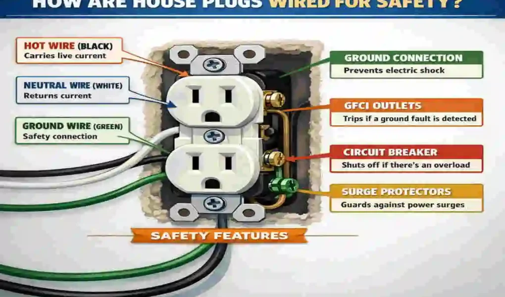 How are house plugs wired?