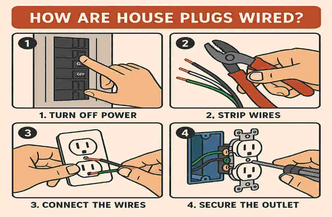 How are house plugs wired?