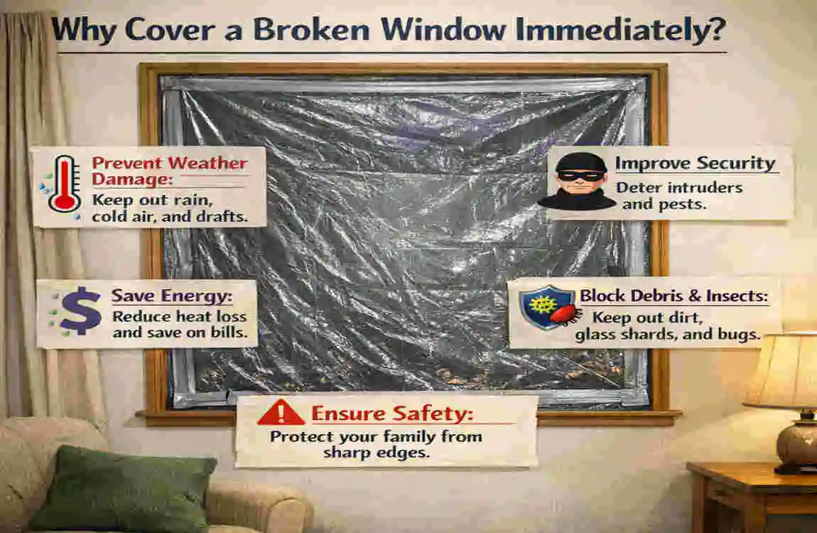 cover a broken window of home