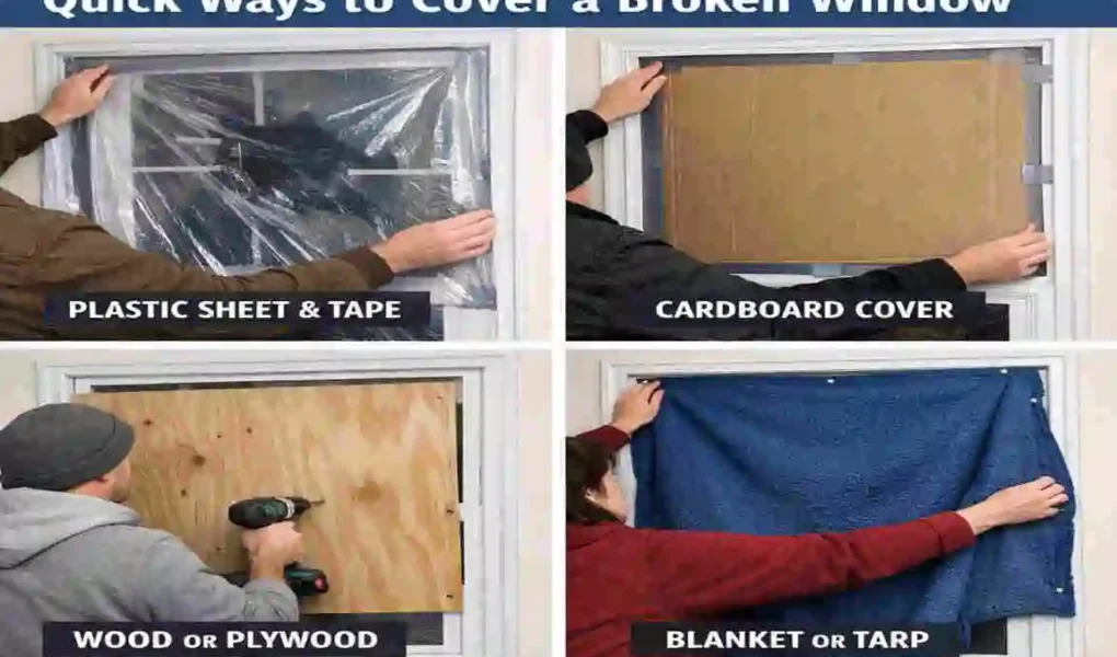 cover a broken window of home