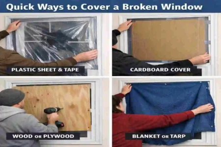 cover a broken window of home