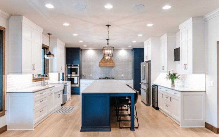 5 Easy Ways to Maintain Your Navy Kitchen Island with White Cabinets