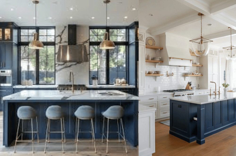 Understanding the Appeal of Navy Kitchen Islands with White Cabinets