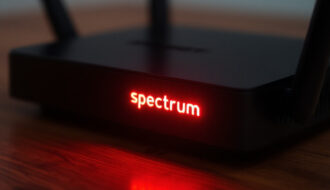 spectrum router glowing red