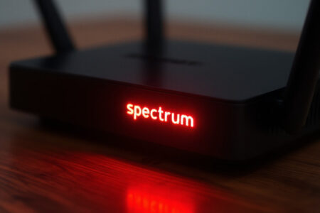 spectrum router glowing red