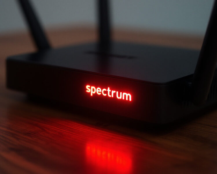 spectrum router glowing red