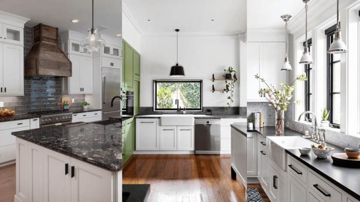 Real-Life Examples for White Cabinets and Black Countertops