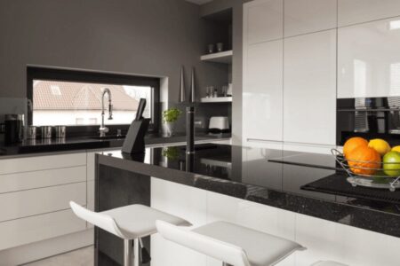 Impress Your Home with White Cabinets and Black Countertops