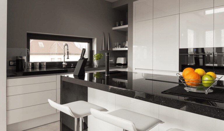 Impress Your Home with White Cabinets and Black Countertops