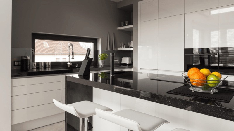 Impress Your Home with White Cabinets and Black Countertops