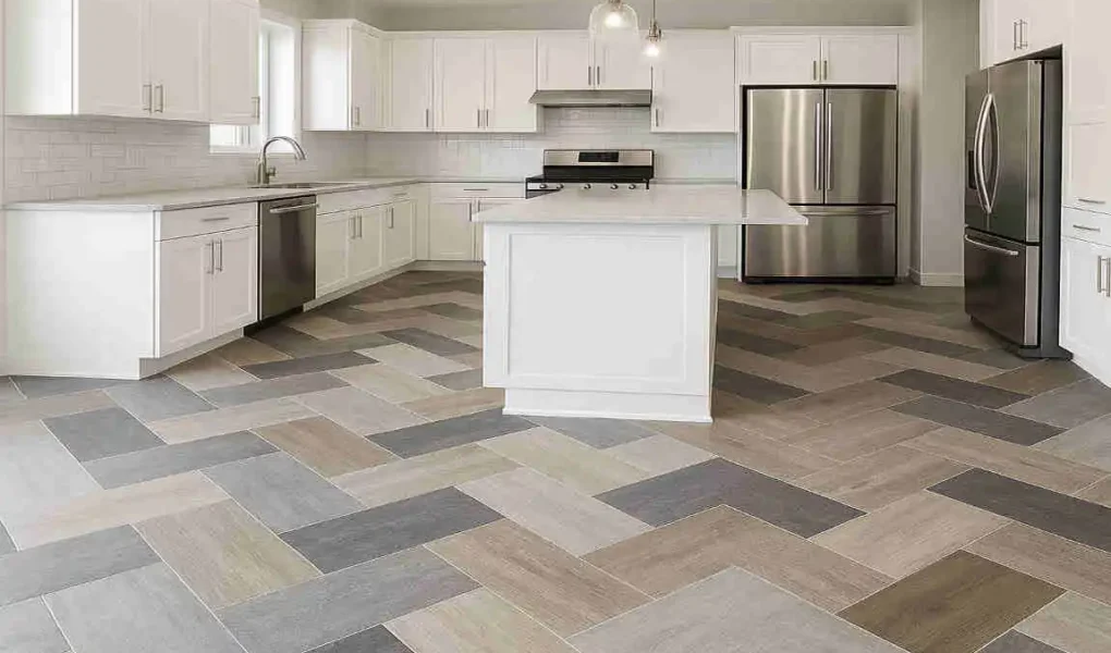 kitchen floor ideas with white cabinets