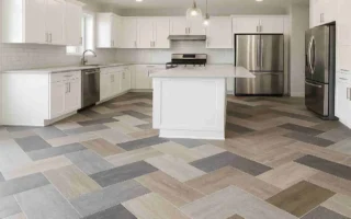 kitchen floor ideas with white cabinets