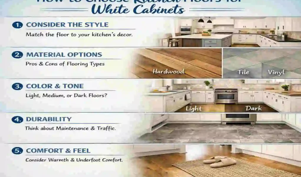 kitchen floor ideas with white cabinets