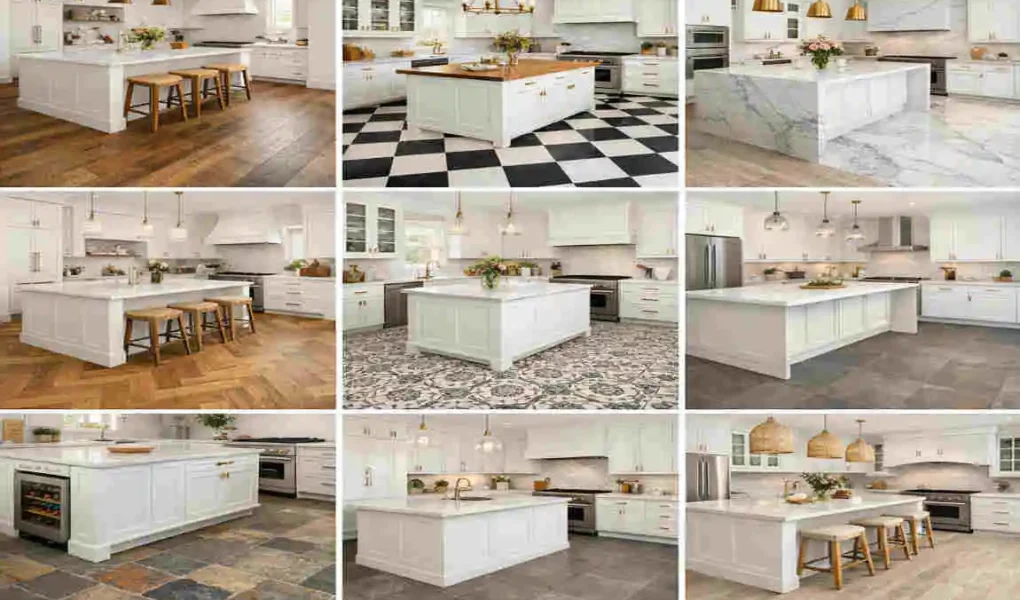 Stunning Kitchen Floor Ideas with White Cabinets for Dream Homes