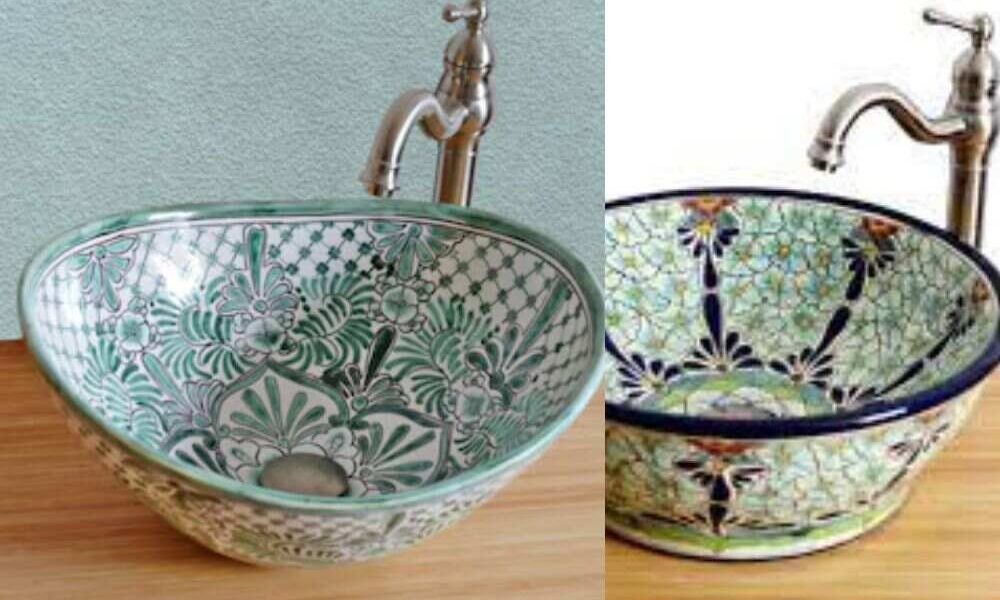 Mexican Cobalt Peacock Undermount Bathroom Sink: Handcrafted Elegance