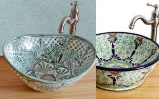 Mexican Cobalt Peacock Undermount Bathroom Sink: Handcrafted Elegance