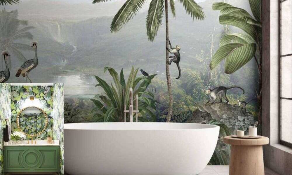 Florida Bathroom with Monkey Wallpaper: A Unique Design by Artificial Digest