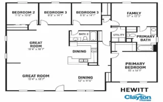Explore the Spacious and Stylish Clayton Homes Hewitt Floor Plan: A Perfect 4-Bed, 3-Bath Layout for Modern Living