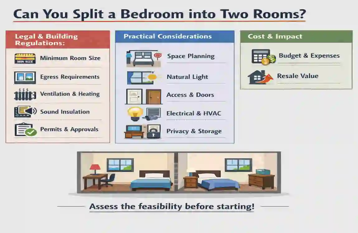 how to split a home bedroom into 2