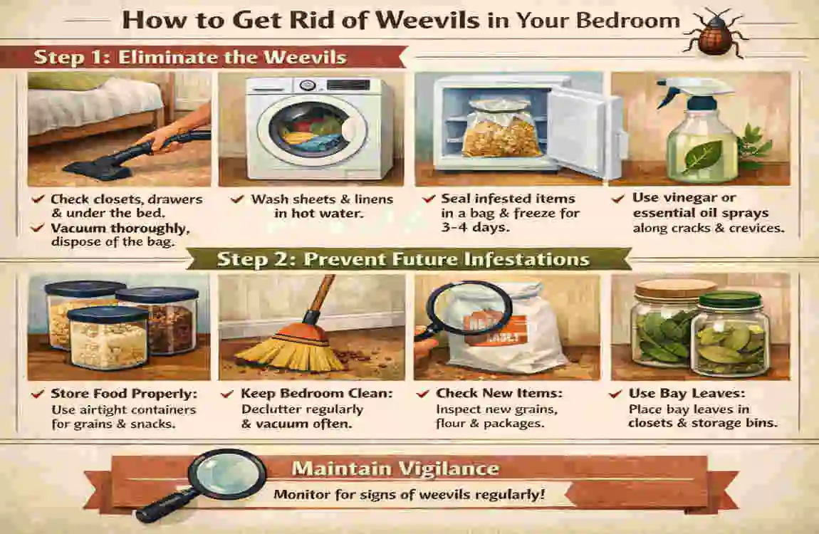 how to get rid of weevils in my house bedroom