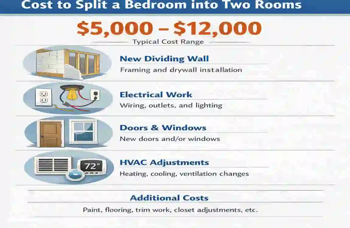 how to split a home bedroom into 2