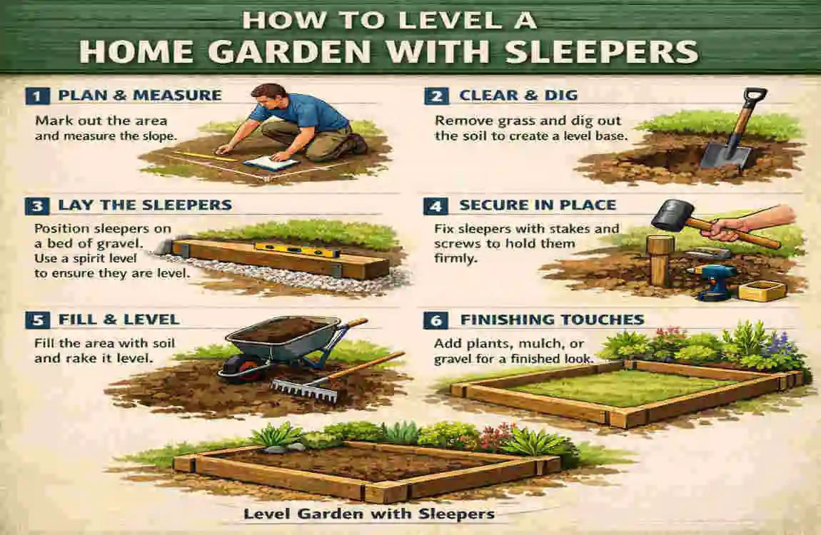 how to level a home garden with sleepers