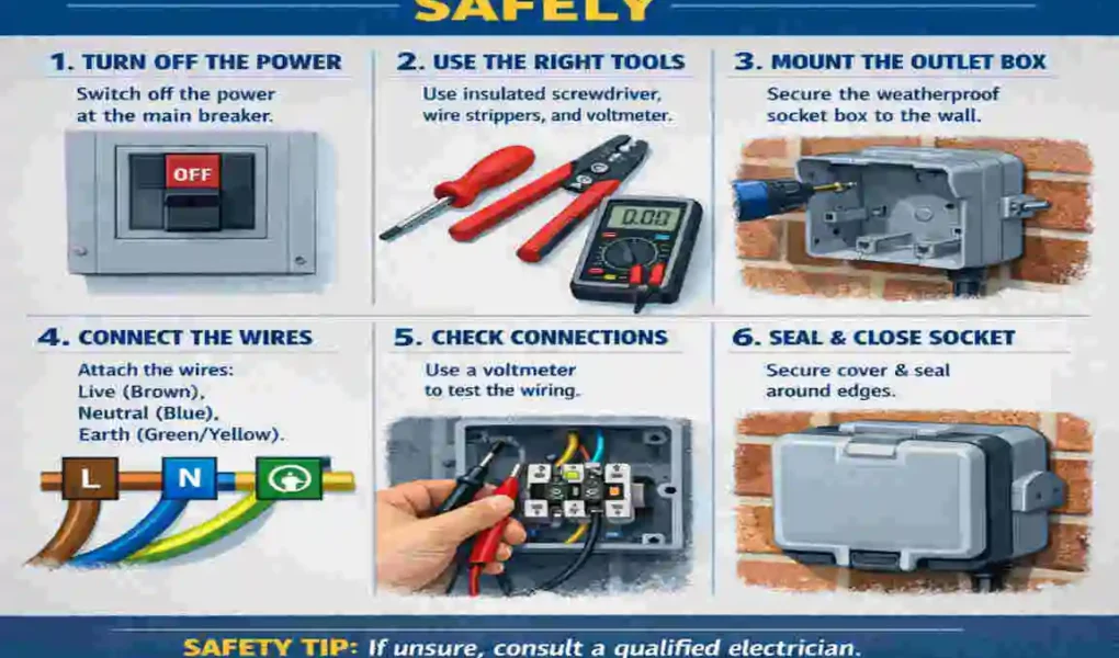 how to wire outdoor socket
