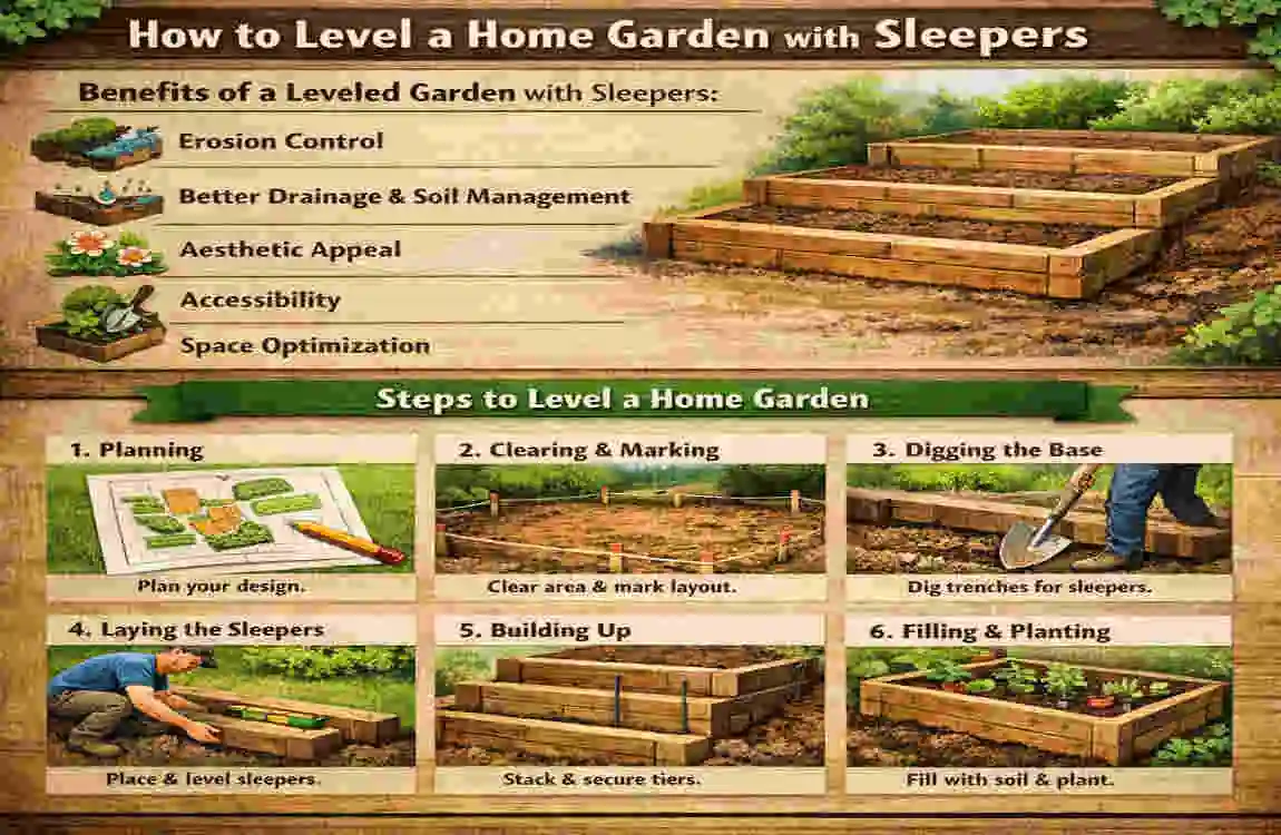 how to level a home garden with sleepers