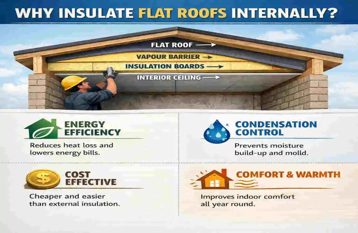 how to insulate flat roof from inside