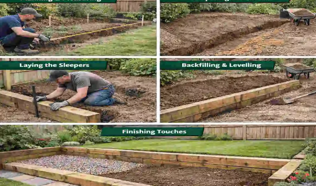 how to level a home garden with sleepers