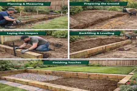 how to level a home garden with sleepers
