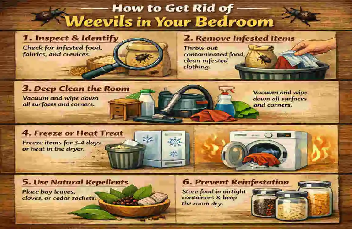 how to get rid of weevils in my house bedroom