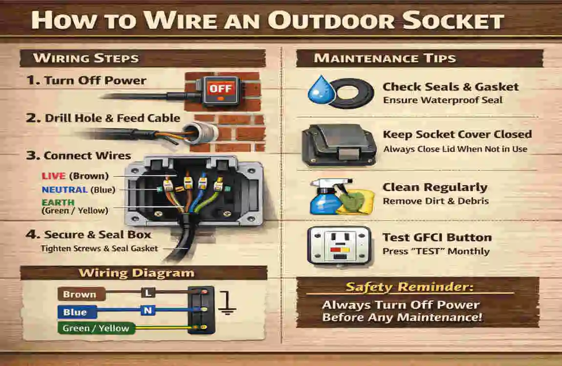 how to wire outdoor socket