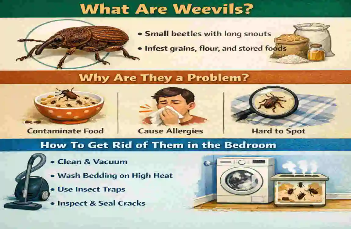 how to get rid of weevils in my house bedroom