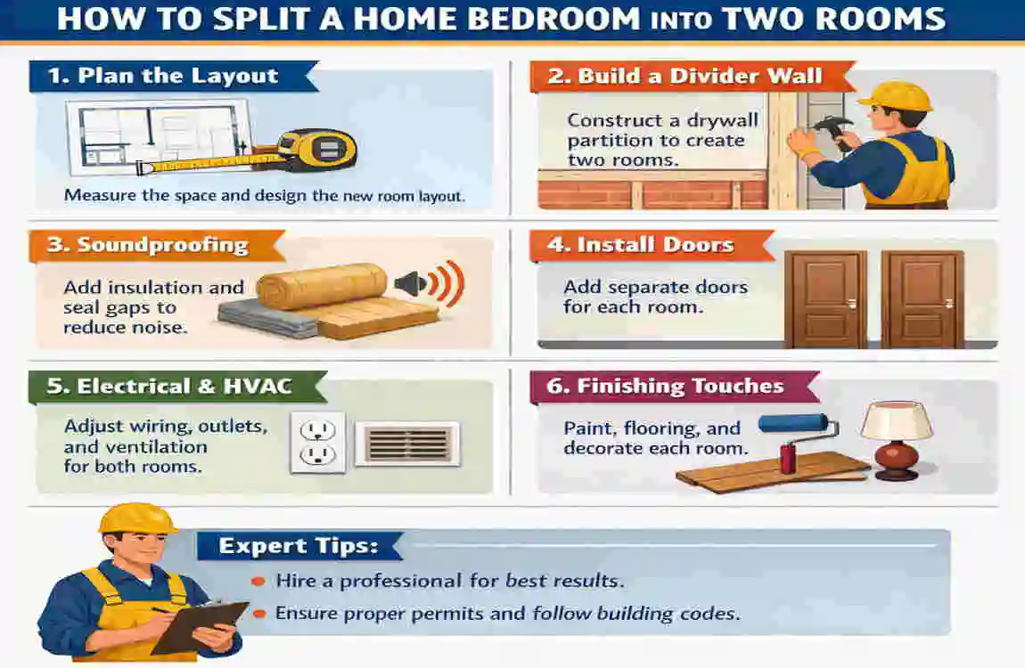 how to split a home bedroom into 2