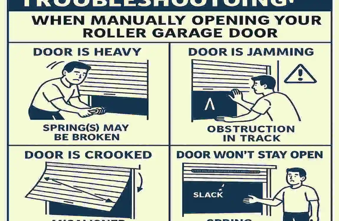 how to manually open a roller house garage door