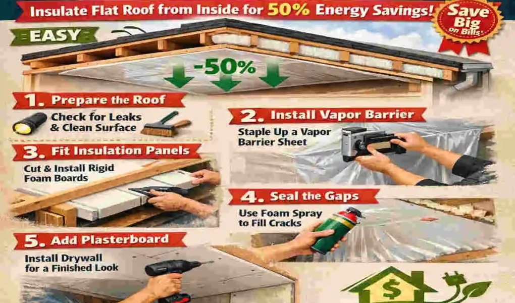how to insulate flat roof from inside